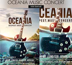 音乐盛典海报/传单模板(第三版)：Oceania Music Concert Flyer
